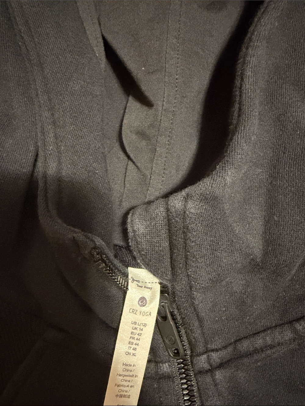 CRZ YOGA Black half-Zip Hoodie